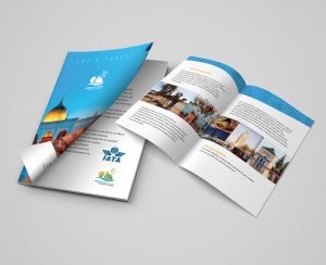 unique design brochure catalogue agence voyage graphique agence de communication tanger tétouan